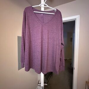 Torrid Plum Long Sleeve V-Neck Top